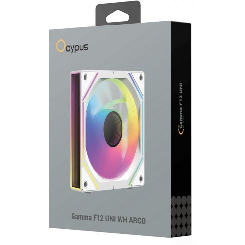 Кулер для корпуса Ocypus Gamma F12 UNI Reverse Blade ARGB (GAMMA-F12-WH1AM01U-GL) White купить в Украине: Киев, Днепр, Харьков, Одесса  | Проверка совместимости, низкая цена, отзывы, характеристики от TELEMART фото