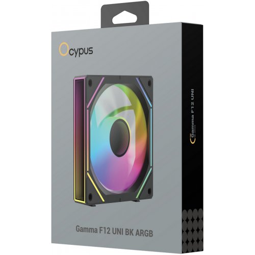 Кулер для корпуса Ocypus Gamma F12 UNI Reverse Blade ARGB (GAMMA-F12-BK1AM01U-GL) Black купить в Украине: Киев, Днепр, Харьков, Одесса  | Проверка совместимости, низкая цена, отзывы, характеристики от TELEMART фото