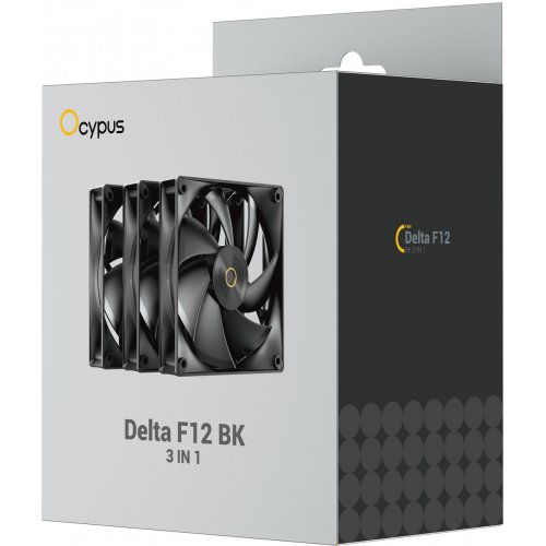 Набор кулеров для корпуса Ocypus Delta F12 3 in 1 (DELTA-F12-BK3NM00X-GL) Black купить в Украине: Киев, Днепр, Харьков, Одесса  | Проверка совместимости, низкая цена, отзывы, характеристики от TELEMART фото
