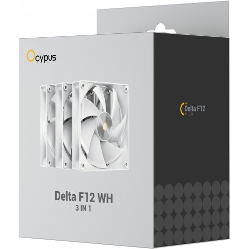 Набор кулеров для корпуса Ocypus Delta F12 3 in 1 (DELTA-F12-WH3NM00X-GL) White купить в Украине: Киев, Днепр, Харьков, Одесса  | Проверка совместимости, низкая цена, отзывы, характеристики от TELEMART фото