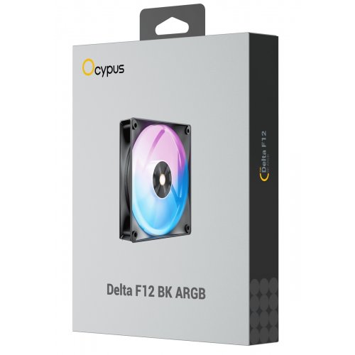 Кулер для корпуса Ocypus Delta F12 ARGB (DELTA-F12-BK1AM00X-GL) Black купить в Украине: Киев, Днепр, Харьков, Одесса  | Проверка совместимости, низкая цена, отзывы, характеристики от TELEMART фото