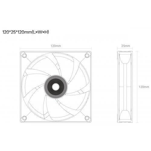 Кулер для корпуса Ocypus Delta F12 ARGB (DELTA-F12-BK1AM00X-GL) Black купить в Украине: Киев, Днепр, Харьков, Одесса  | Проверка совместимости, низкая цена, отзывы, характеристики от TELEMART фото