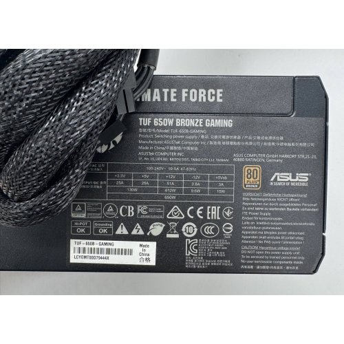 Блок питания Asus TUF Gaming 650W (TUF-GAMING-650B) (Восстановлено продавцом, 885663) купить в Украине: Киев, Днепр, Харьков, Одесса  | Проверка совместимости, низкая цена, отзывы, характеристики от TELEMART фото