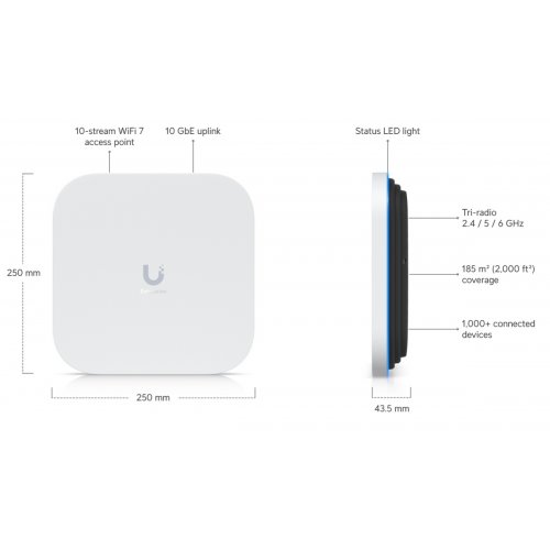 Wi-Fi точка доступу Ubiquiti Enterprise E7 купити в Україні: Київ, Львів, Хмельницький, Тернопіль, Івано-Франківськ | Низька ціна, відгуки, характеристики від TELEMART фото
