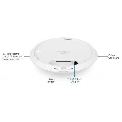 Wi-Fi точка доступу Ubiquiti U7 Pro Max (U7-PRO-MAX) купити в Україні: Київ, Львів, Хмельницький, Тернопіль, Івано-Франківськ | Низька ціна, відгуки, характеристики від TELEMART фото