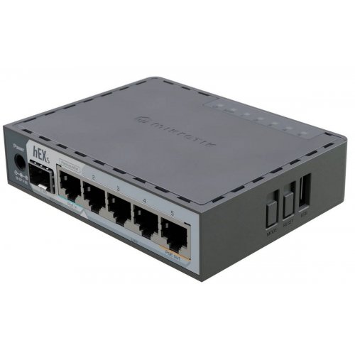Маршрутизатор Mikrotik hEX S (E60IUGS) купити в Україні: Київ, Львів, Хмельницький, Тернопіль, Івано-Франківськ | Низька ціна, відгуки, характеристики від TELEMART фото
