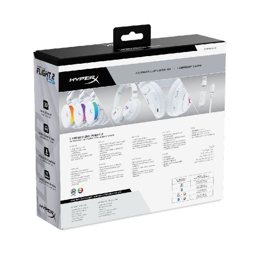 Наушники HyperX Cloud Flight 2 Wireless (B5VC5AA) White купить в Украине: Киев, Днепр, Харьков, Одесса  | Низкая цена, отзывы, характеристики от TELEMART фото