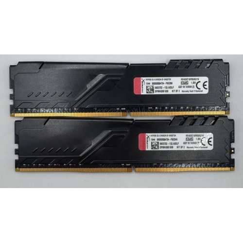 Озп HyperX DDR4 16GB (2x8GB) 3200Mhz Fury Black (HX432C16FB3K2/16) (Відновлено продавцем, 885739) купити в Україні: Київ, Львів, Хмельницький, Тернопіль, Івано-Франківськ | Перевірка сумісності, низька ціна, відгуки, характеристики від TELEMART фото