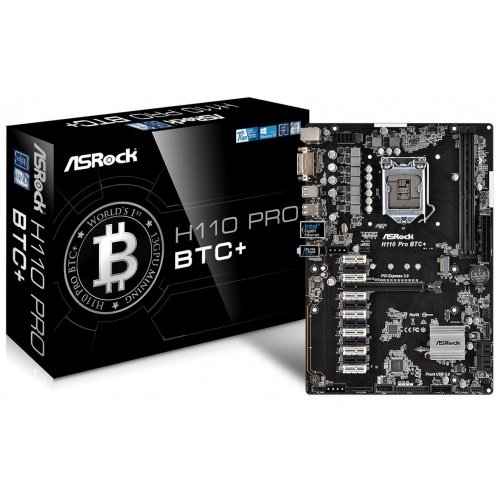 Материнська плата AsRock H110 PRO BTC+ (s1151, Intel H110) (Відновлено продавцем, 885787) купити в Україні: Київ, Львів, Хмельницький, Тернопіль, Івано-Франківськ | Перевірка сумісності, низька ціна, відгуки, характеристики від TELEMART фото
