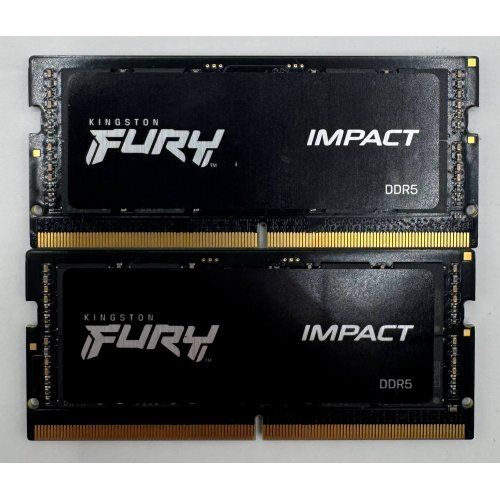 Озп Kingston SODIMM DDR5 64GB (2x32GB) 4800Mhz FURY Impact Black (KF548S38IBK2-64) (Відновлено продавцем, 885947) купити в Україні: Київ, Львів, Хмельницький, Тернопіль, Івано-Франківськ | Перевірка сумісності, низька ціна, відгуки, характеристики від TELEMART фото