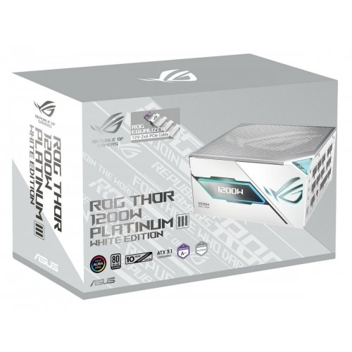 Блок питания Asus ROG Thor 1200W Platinum III ROG Equalizer (90YE00V9-B0NA00) White купить в Украине: Киев, Днепр, Харьков, Одесса  | Проверка совместимости, низкая цена, отзывы, характеристики от TELEMART фото