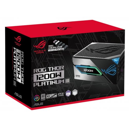 Блок питания Asus ROG Thor 1200W Platinum III ROG Equalizer (90YE00V7-B0NA00) Black купить в Украине: Киев, Днепр, Харьков, Одесса  | Проверка совместимости, низкая цена, отзывы, характеристики от TELEMART фото