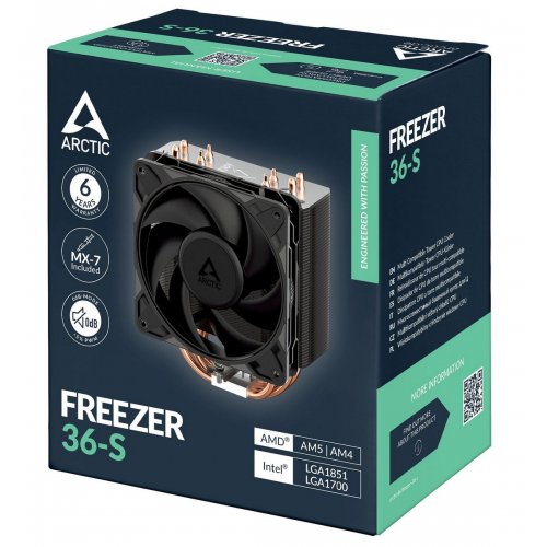 Кулер Arctic Freezer 36-S (ACFRE00194A) Black/Silver купити в Україні: Київ, Львів, Хмельницький, Тернопіль, Івано-Франківськ | Перевірка сумісності, низька ціна, відгуки, характеристики від TELEMART фото