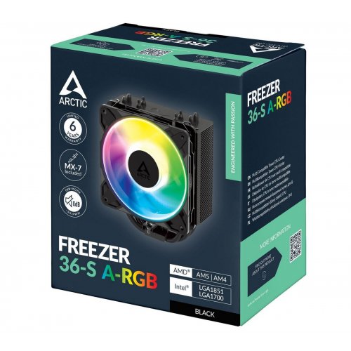 Кулер Arctic Freezer 36-S A-RGB (ACFRE00198A) Black купити в Україні: Київ, Львів, Хмельницький, Тернопіль, Івано-Франківськ | Перевірка сумісності, низька ціна, відгуки, характеристики від TELEMART фото