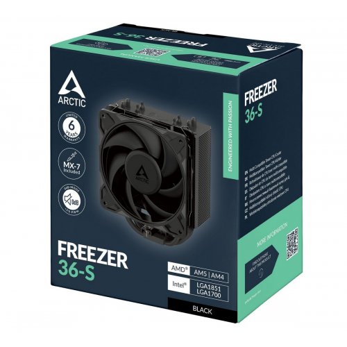Кулер Arctic Freezer 36-S (ACFRE00196A) Black купити в Україні: Київ, Львів, Хмельницький, Тернопіль, Івано-Франківськ | Перевірка сумісності, низька ціна, відгуки, характеристики від TELEMART фото