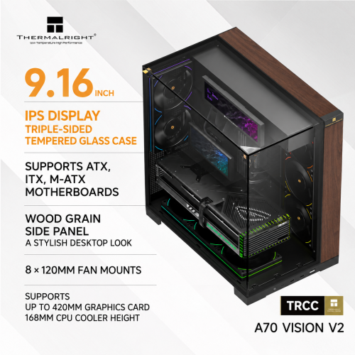 Корпус Thermalright TR-A70 Vision V2 без БП Black купить в Украине | Telemart фото