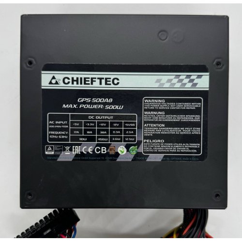 Блок питания CHIEFTEC Smart 500W (GPS-500A8) (Восстановлено продавцом, 886024) купить в Украине: Киев, Днепр, Харьков, Одесса  | Проверка совместимости, низкая цена, отзывы, характеристики от TELEMART фото