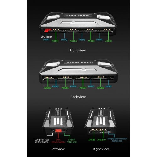 Уцінка контролер Coolmoon PWM ARGB controller (CM-PA1-B) (Розкрита упаковка, 886038) купити в Україні: Київ, Львів, Хмельницький, Тернопіль, Івано-Франківськ | Низька ціна, відгуки, характеристики від TELEMART фото