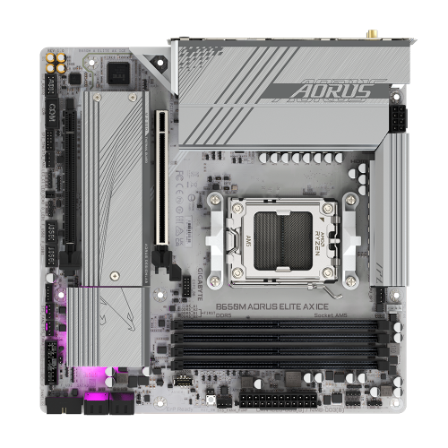 Уценка материнская плата Gigabyte B650M AORUS ELITE AX ICE (sAM5, AMD B650) (Вскрытая упаковка, 886045) купить в Украине: Киев, Днепр, Харьков, Одесса  | Проверка совместимости, низкая цена, отзывы, характеристики от TELEMART фото