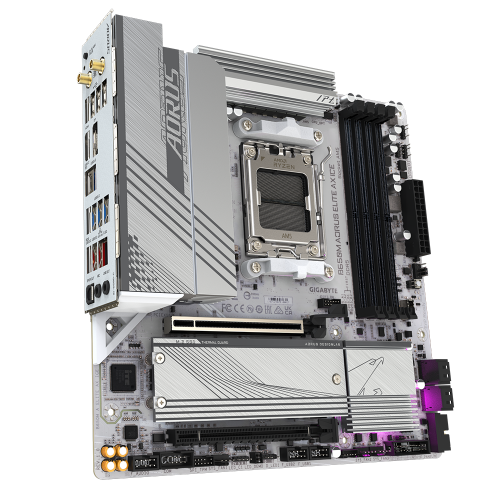 Уценка материнская плата Gigabyte B650M AORUS ELITE AX ICE (sAM5, AMD B650) (Вскрытая упаковка, 886045) купить в Украине: Киев, Днепр, Харьков, Одесса  | Проверка совместимости, низкая цена, отзывы, характеристики от TELEMART фото