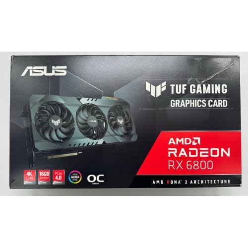 Відеокарта Asus TUF Radeon RX 6800 OC 16384MB (TUF-RX6800-O16G-GAMING) (Відновлено продавцем, 886065) купити в Україні: Київ, Львів, Хмельницький, Тернопіль, Івано-Франківськ | Перевірка сумісності, низька ціна, відгуки, характеристики від TELEMART фото