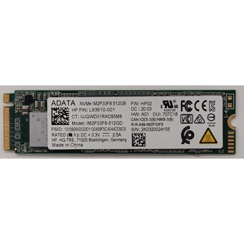 Ssd-диск ADATA 512GB (2280 PCI-E) NVMe (IM2P33F8-512G) (Відновлено продавцем, 886093) купити в Україні: Київ, Львів, Хмельницький, Тернопіль, Івано-Франківськ | Перевірка сумісності, низька ціна, відгуки, характеристики від TELEMART фото