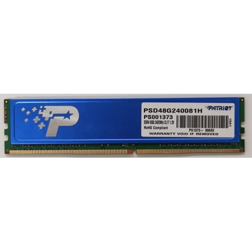 Озп Patriot DDR4 8GB 2400Mhz (PSD48G240081H) (Відновлено продавцем, 886100) купити в Україні: Київ, Львів, Хмельницький, Тернопіль, Івано-Франківськ | Перевірка сумісності, низька ціна, відгуки, характеристики від TELEMART фото