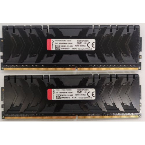 Озу HyperX DDR4 16GB (2x8GB) 3200Mhz Predator (HX432C16PB3K2/16) (Восстановлено продавцом, 886102) купить в Украине: Киев, Днепр, Харьков, Одесса  | Проверка совместимости, низкая цена, отзывы, характеристики от TELEMART фото