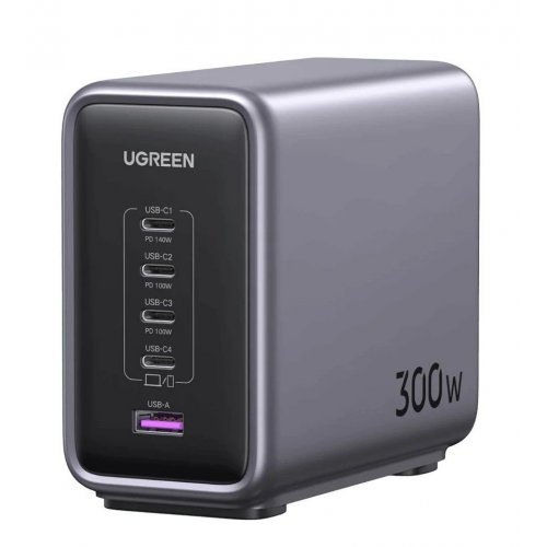 Уценка сетевое зарядное устройство Ugreen CD333 Nexode USB + 4 x USB Type-C 300W (90903B) Black (Не работает верхний порт USB-C1, 886157) купить в Украине: Киев, Днепр, Харьков, Одесса  | Низкая цена, отзывы, характеристики от TELEMART фото