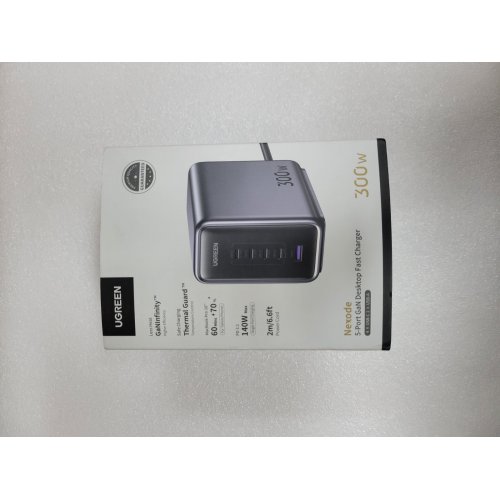 Уценка сетевое зарядное устройство Ugreen CD333 Nexode USB + 4 x USB Type-C 300W (90903B) Black (Не работает верхний порт USB-C1, 886157) купить в Украине: Киев, Днепр, Харьков, Одесса  | Низкая цена, отзывы, характеристики от TELEMART фото