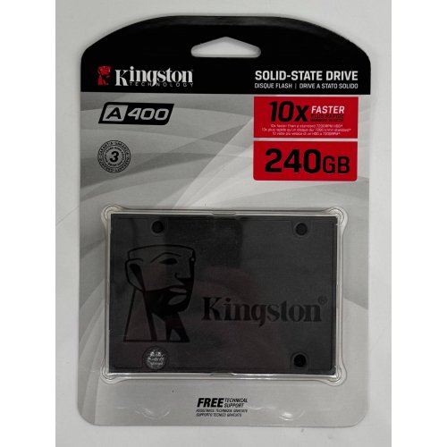 Ssd-диск Kingston SSDNow A400 TLC 240GB 2.5'' (SA400S37/240G) (Состояние нового, 886268) купить в Украине: Киев, Днепр, Харьков, Одесса  | Проверка совместимости, низкая цена, отзывы, характеристики от TELEMART фото