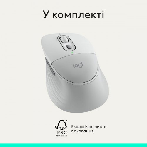 Мышка Logitech Signature Comfort Plus M850 L Wireless (910-007716) Off-White купить в Украине: Киев, Днепр, Харьков, Одесса  | Низкая цена, отзывы, характеристики от TELEMART фото