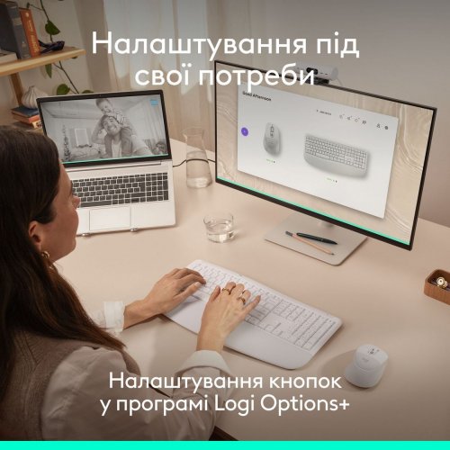 Комплект Logitech Signature Comfort Plus MK880 Combo Wireless (920-014033) Off-White купити в Україні: Київ, Львів, Хмельницький, Тернопіль, Івано-Франківськ | Низька ціна, відгуки, характеристики від TELEMART фото