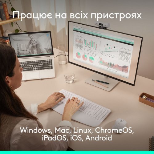 Комплект Logitech Signature Comfort Plus MK880 Combo Wireless (920-014033) Off-White купити в Україні: Київ, Львів, Хмельницький, Тернопіль, Івано-Франківськ | Низька ціна, відгуки, характеристики від TELEMART фото