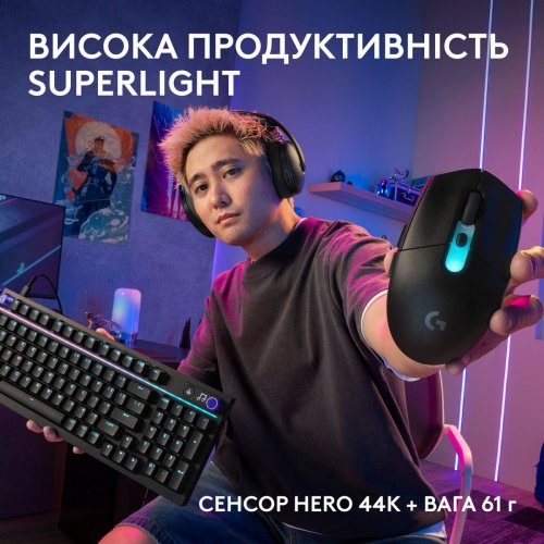 Мышка Logitech G305 X Superlight Wireless (910-007739) Black купить в Украине: Киев, Днепр, Харьков, Одесса  | Низкая цена, отзывы, характеристики от TELEMART фото