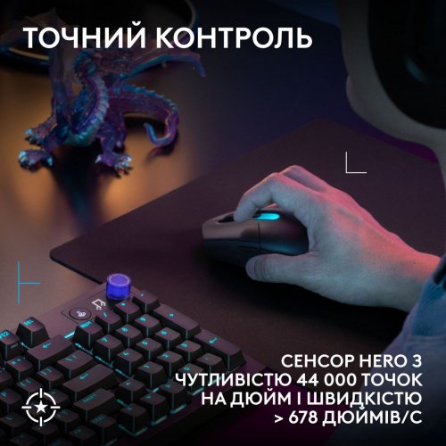 Мышка Logitech G305 X Superlight Wireless (910-007739) Black купить в Украине: Киев, Днепр, Харьков, Одесса  | Низкая цена, отзывы, характеристики от TELEMART фото