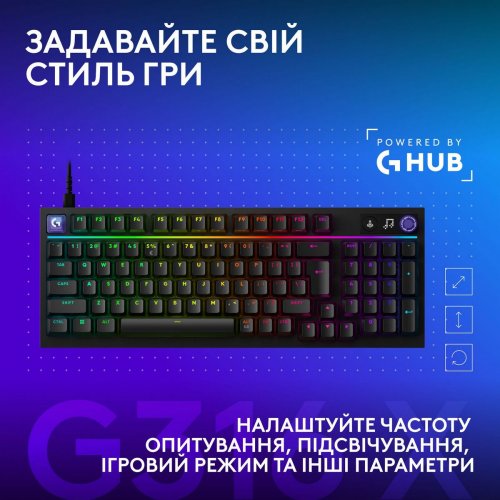 Клавіатура Logitech G316 X 98 RGB Mechanical Tactile (920-014205) Black купити в Україні: Київ, Львів, Хмельницький, Тернопіль, Івано-Франківськ | Низька ціна, відгуки, характеристики від TELEMART фото
