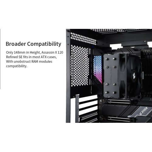 Уцінка кулер Thermalright Assassin X 120 Refined SE Black (Розкрита упаковка, 886311) купити в Україні: Київ, Львів, Хмельницький, Тернопіль, Івано-Франківськ | Перевірка сумісності, низька ціна, відгуки, характеристики від TELEMART фото