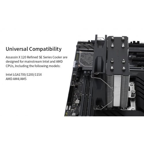 Уцінка кулер Thermalright Assassin X 120 Refined SE Black (Розкрита упаковка, 886311) купити в Україні: Київ, Львів, Хмельницький, Тернопіль, Івано-Франківськ | Перевірка сумісності, низька ціна, відгуки, характеристики від TELEMART фото