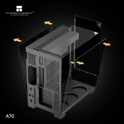 Корпус Thermalright TR-A70 FAN5-M без БЖ Black купити в Україні: Київ, Львів, Хмельницький, Тернопіль, Івано-Франківськ | Перевірка сумісності, низька ціна, відгуки, характеристики від TELEMART фото
