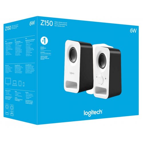 Уценка акустическая система Logitech Z150 White (Вскрытая упаковка, 886361) купить в Украине: Киев, Днепр, Харьков, Одесса  | Низкая цена, отзывы, характеристики от TELEMART фото