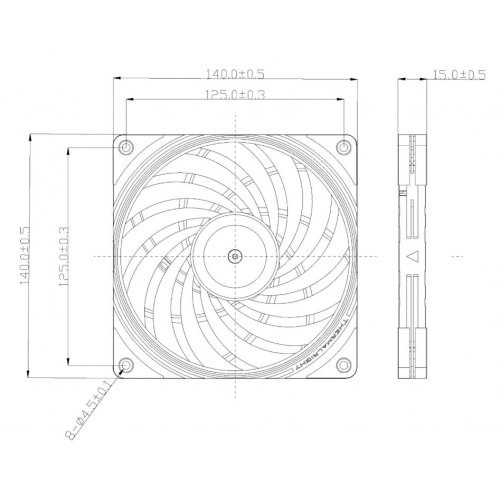 Кулер для корпуса Thermalright TL-B14015 Black купити в Україні: Київ, Львів, Хмельницький, Тернопіль, Івано-Франківськ | Перевірка сумісності, низька ціна, відгуки, характеристики від TELEMART фото