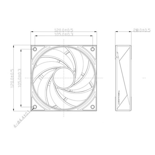 Кулер для корпуса Thermalright TL-H12-X28-R7 EX Black купити в Україні: Київ, Львів, Хмельницький, Тернопіль, Івано-Франківськ | Перевірка сумісності, низька ціна, відгуки, характеристики від TELEMART фото
