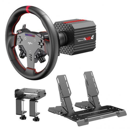 Уценка руль с педалями PXN VD4 Bundle EU (6948052903839) Black (Вскрытая упаковка, 886384) купить в Украине: Киев, Днепр, Харьков, Одесса  | Низкая цена, отзывы, характеристики от TELEMART фото