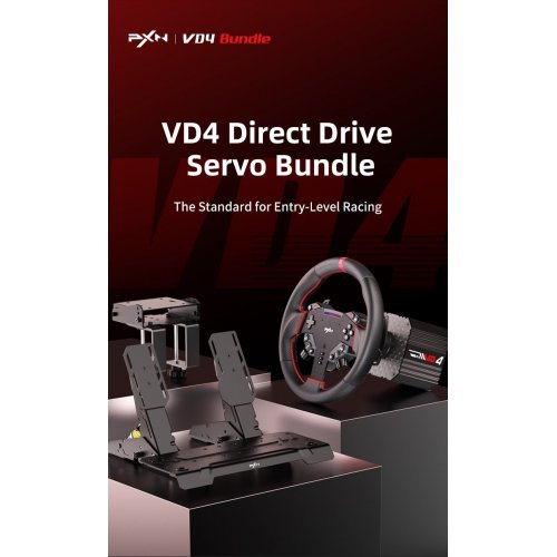 Уценка руль с педалями PXN VD4 Bundle EU (6948052903839) Black (Вскрытая упаковка, 886384) купить в Украине: Киев, Днепр, Харьков, Одесса  | Низкая цена, отзывы, характеристики от TELEMART фото