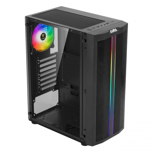 Корпус Gamdias AURA GC3 Tempered Glass без БЖ (4712960137141) Black (Відновлено продавцем, 886405) купити в Україні: Київ, Львів, Хмельницький, Тернопіль, Івано-Франківськ | Перевірка сумісності, низька ціна, відгуки, характеристики від TELEMART фото