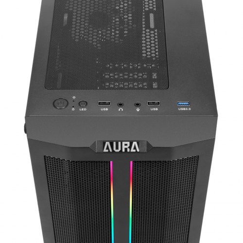 Корпус Gamdias AURA GC3 Tempered Glass без БЖ (4712960137141) Black (Відновлено продавцем, 886405) купити в Україні: Київ, Львів, Хмельницький, Тернопіль, Івано-Франківськ | Перевірка сумісності, низька ціна, відгуки, характеристики від TELEMART фото