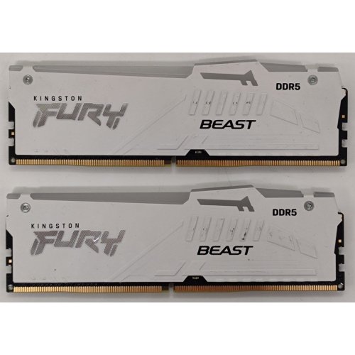 Озп Kingston DDR5 32GB (2x16GB) 6000Mhz FURY Beast RGB White (KF560C36BWEAK2-32) (Відновлено продавцем, 886415) купити в Україні: Київ, Львів, Хмельницький, Тернопіль, Івано-Франківськ | Перевірка сумісності, низька ціна, відгуки, характеристики від TELEMART фото
