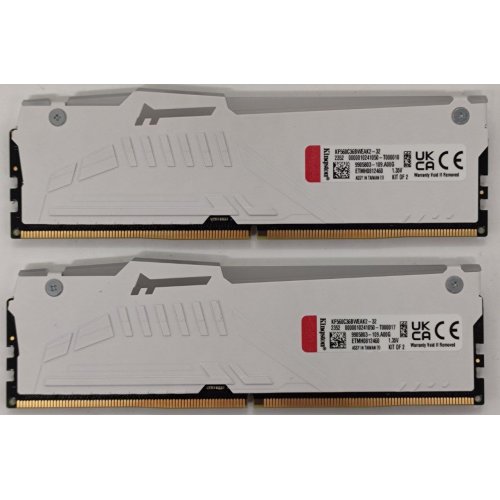Озп Kingston DDR5 32GB (2x16GB) 6000Mhz FURY Beast RGB White (KF560C36BWEAK2-32) (Відновлено продавцем, 886415) купити в Україні: Київ, Львів, Хмельницький, Тернопіль, Івано-Франківськ | Перевірка сумісності, низька ціна, відгуки, характеристики від TELEMART фото