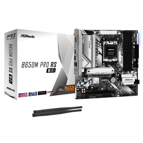 Материнская плата AsRock B650M Pro RS WIFI (sAM5, AMD B650) (Восстановлено продавцом, 886420) купить в Украине: Киев, Днепр, Харьков, Одесса  | Проверка совместимости, низкая цена, отзывы, характеристики от TELEMART фото